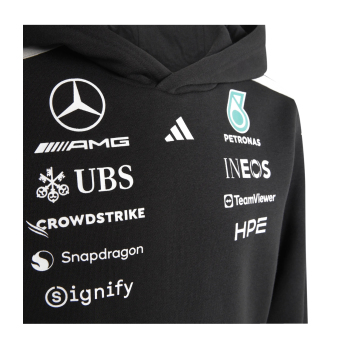 Mercedes AMG Petronas dětská mikina s kapucí black official Teamline Replica F1 Team 2026