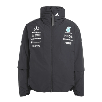 Mercedes AMG Petronas pánská bunda s kapucí Rain black F1 Team 2026
