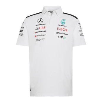 Mercedes AMG Petronas pánské polo tričko white official Teamline Replica F1 Team 2026