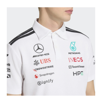 Mercedes AMG Petronas pánské polo tričko white official Teamline Replica F1 Team 2026