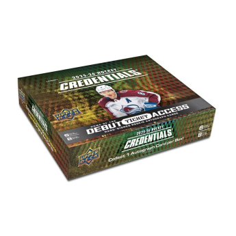 NHL boxy hokejové karty NHL 2025-26 Upper Deck Credentials Hobby Box