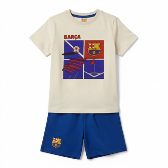 FC Barcelona dětské pyžamo Short beige