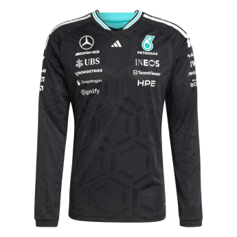 Mercedes AMG Petronas pánské tričko s dlouhým rukávem black official Teamline Replica F1 Team 2026