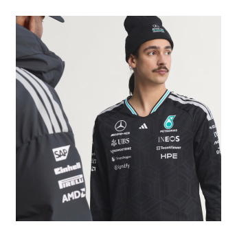 Mercedes AMG Petronas pánské tričko s dlouhým rukávem black official Teamline Replica F1 Team 2026