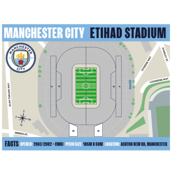 Manchester City narozeninové přání Pop-Up Birthday Card