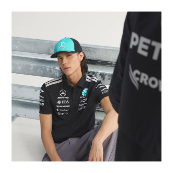 Mercedes AMG Petronas pánské polo tričko black official Teamline Replica F1 Team 2026