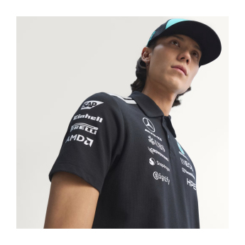Mercedes AMG Petronas pánské polo tričko black official Teamline Replica F1 Team 2026