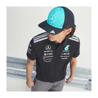 Mercedes AMG Petronas pánské polo tričko black official Teamline Replica F1 Team 2026
