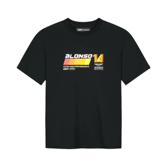 Aston Martin pánské tričko Fernando Alonso Barcelona black F1 Team 2026