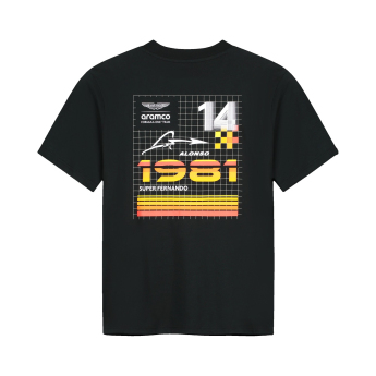 Aston Martin pánské tričko Fernando Alonso Barcelona black F1 Team 2026