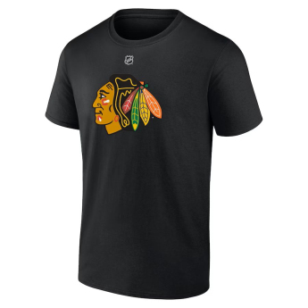 Chicago Blackhawks pánské tričko Connor Bedard #98 Draft 2023 Stack Logo Name & Number Black