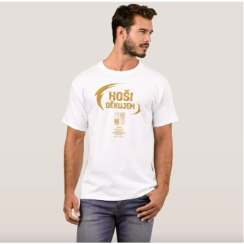 Hokejové reprezentace pánské tričko HOŠI DĚKUJEM Ice Hockey World Championship Czechia MS 2024 GOLD EDITION White