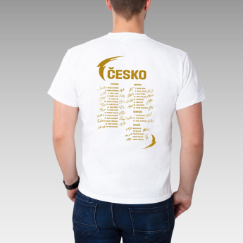 Hokejové reprezentace pánské tričko HOŠI DĚKUJEM Ice Hockey World Championship Czechia MS 2024 GOLD EDITION White
