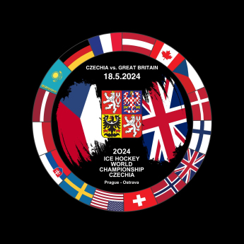 Hokejové reprezentace puk Ice Hockey World Championship Czechia MS 2024 Dueling 18.5.2024 Czechia vs. Great Britain