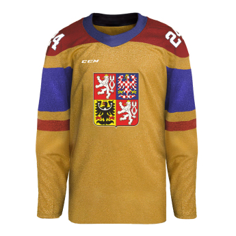 Hokejové reprezentace hokejový dres Martin Nečas #98 2024 CCM Fandres replica gold