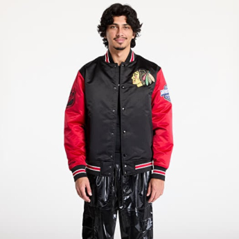 Chicago Blackhawks pánská bunda Primetime Heavyweight Satin Jacket Current Logo