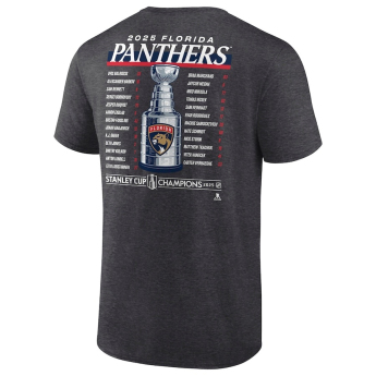 Florida Panthers pánské tričko 025 Stanley Cup Champions Give & Go Roster Heather Charcoal