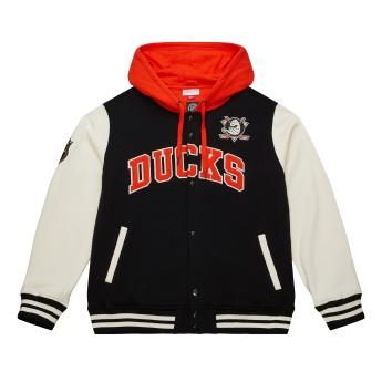 Anaheim Ducks pánská mikina s kapucí Courtside Fleece Button Front Current Logo