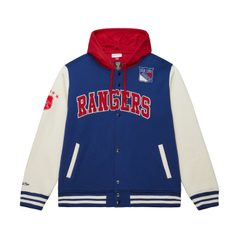 New York Rangers pánská mikina s kapucí Courtside Fleece Button Front Vintage Logo