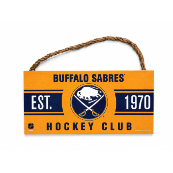 Buffalo Sabres cedule na zeď NHL Wood Sign With Rope