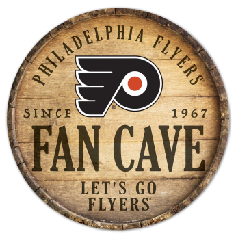 Philadelphia Flyers cedule na zeď Fan Cave Circular Wood Sign