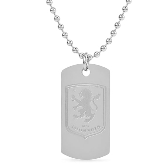 Aston Villa řetízek na krk s přívěškem Engraved Dog Tag & Chain
