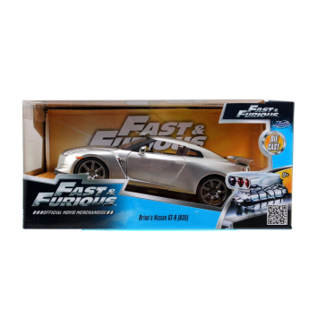 Model Rychle a Zběsile Nissan GT-R Silver 2009 Brian 1:24