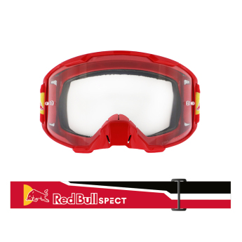Red Bull Racing motokrosové brýle STRIVE red with clear glass