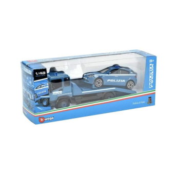 Modely aut a motorek model 1/43 Alfa Romeo Giulietta Polizia with a transport vehicle