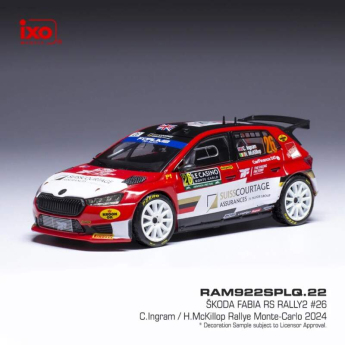Modely aut a motorek model 1/43 Škoda Fabia Rally2 2024 N.26 C. Ingram - Rally Monte Carlo