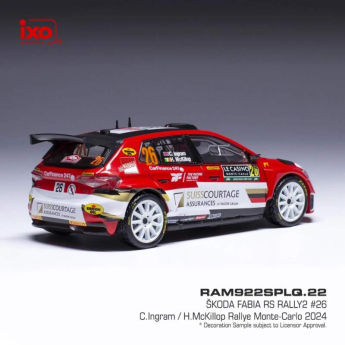 Modely aut a motorek model 1/43 Škoda Fabia Rally2 2024 N.26 C. Ingram - Rally Monte Carlo