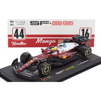 Modely aut a motorek model 1/43 Scuderia Ferrari SF-25 BBurago #44 Lewis Hamilton Monza 2025 Signature