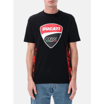 Ducati Corse pánské tričko camu logo black 2026