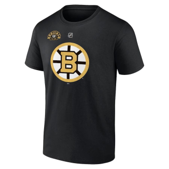 Boston Bruins pánské tričko 100th Anniversary Stack Logo Name & Number