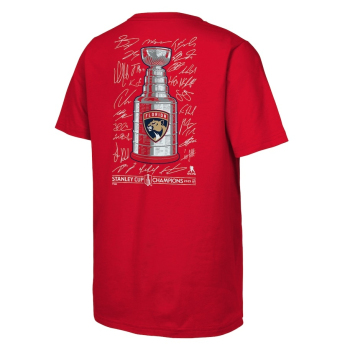 Florida Panthers dětské tričko 2025 Stanley Cup Champions Signature Roster red