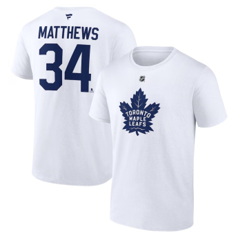 Toronto Maple Leafs pánské tričko Auston Matthews #34 Fanatics Authentic Stack Name & Number T-Shirt - White