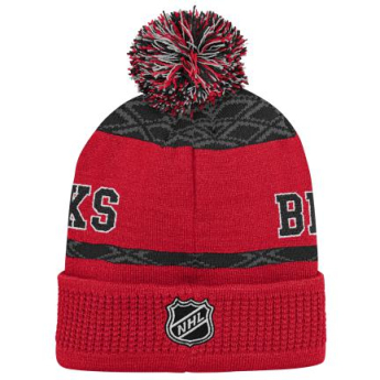 Chicago Blackhawks dětská zimní čepice Puck Pattern Cuffed Pom