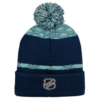 Seattle Kraken dětská zimní čepice Puck Pattern Cuffed Pom