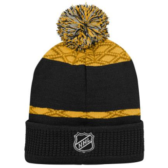 Boston Bruins dětská zimní čepice Puck Pattern Cuffed Pom