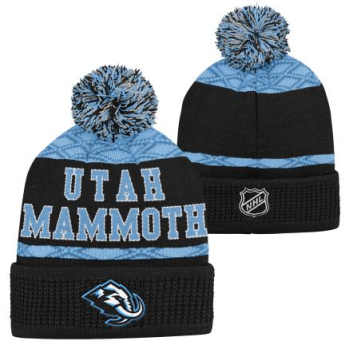 Utah Hockey Club dětská zimní čepice Puck Pattern Cuffed Pom