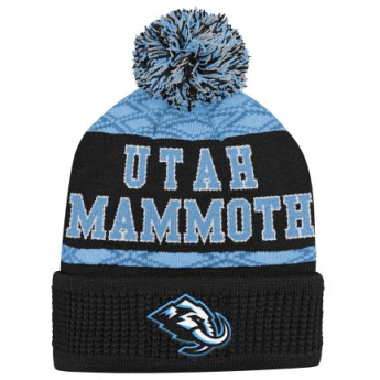 Utah Hockey Club dětská zimní čepice Puck Pattern Cuffed Pom