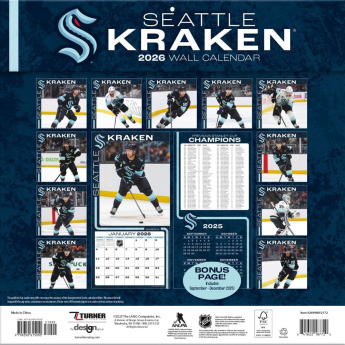 Seattle Kraken kalendář 2026 Wall
