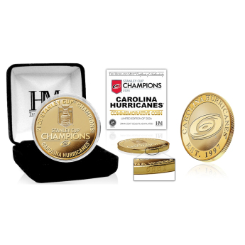 Carolina Hurricanes pamětní mince NHL 2026 Stanley Cup Champions Limited Edition Gold-Plated