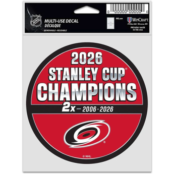 Carolina Hurricanes samolepka NHL 2026 Stanley Cup Champions Multi Use Decal
