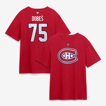 Montreal Canadiens pánské tričko NHL Jakub Dobeš #75 Authentic Stack Name & Number T-Shirt - Red