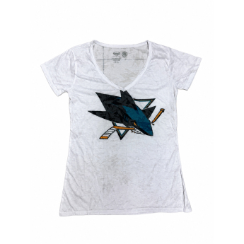 San Jose Sharks dámské tričko NHL White Shadow Logo