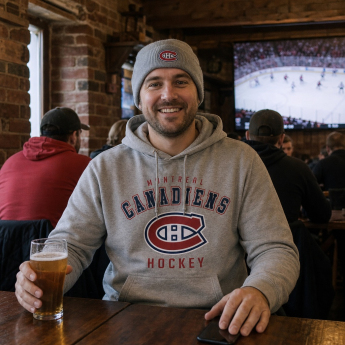 Montreal Canadiens pánská mikina NHL Heather Gray Logo Pullover Hoodie