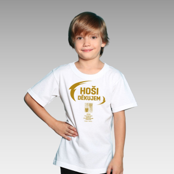Hokejové reprezentace dětské tričko HOŠI DĚKUJEM Ice Hockey World Championship Czechia MS 2024 GOLD EDITION White
