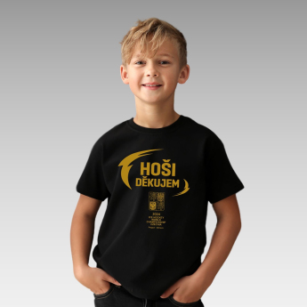 Hokejové reprezentace dětské tričko Ice Hockey World Championship Czechia MS 2024 GOLD EDITION Black