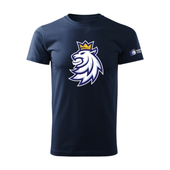 Hokejové reprezentace pánské tričko navy Czech Ice Hockey logo lion